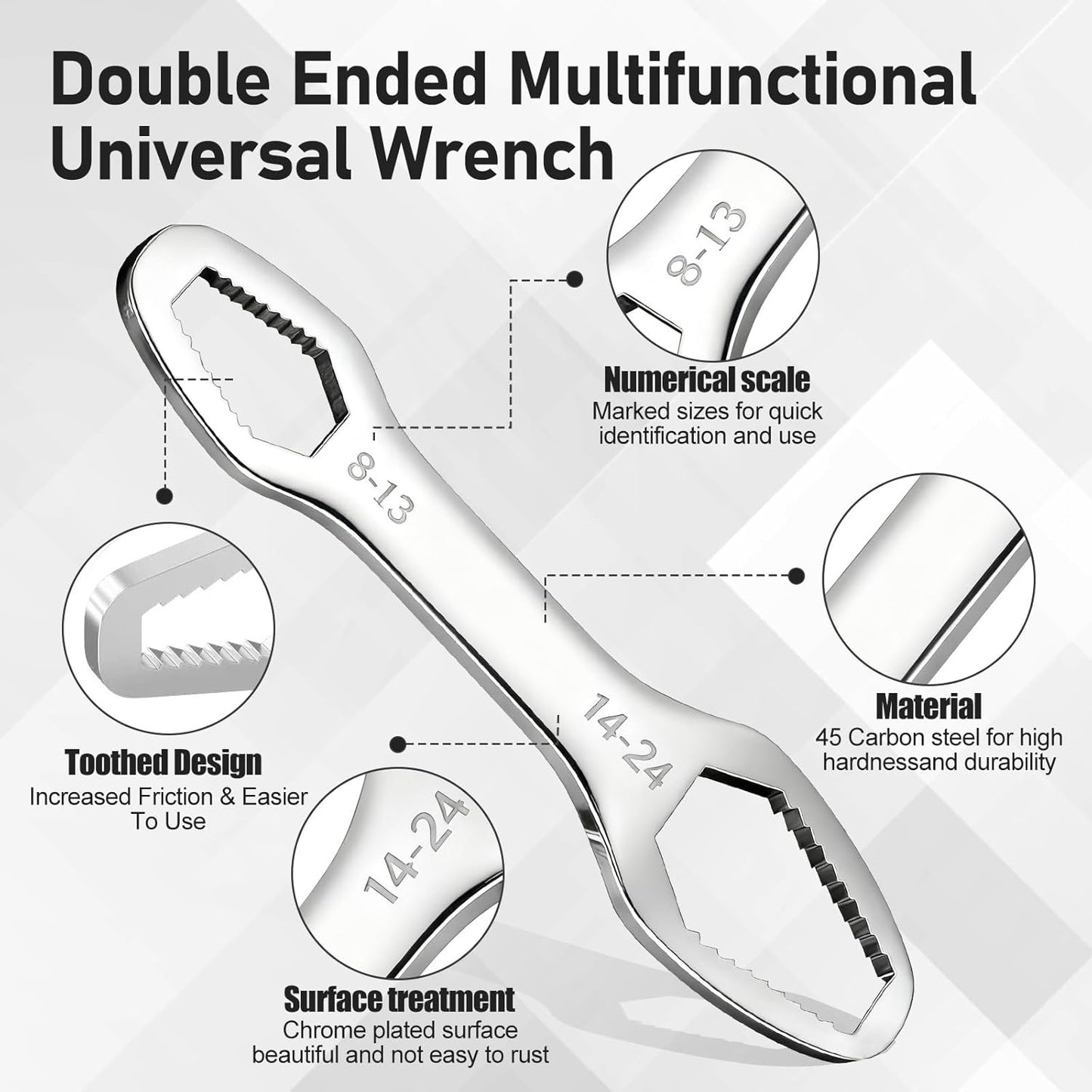 🔧 Universal Automotive Torx Wrench 8-24mm Self-Tightening