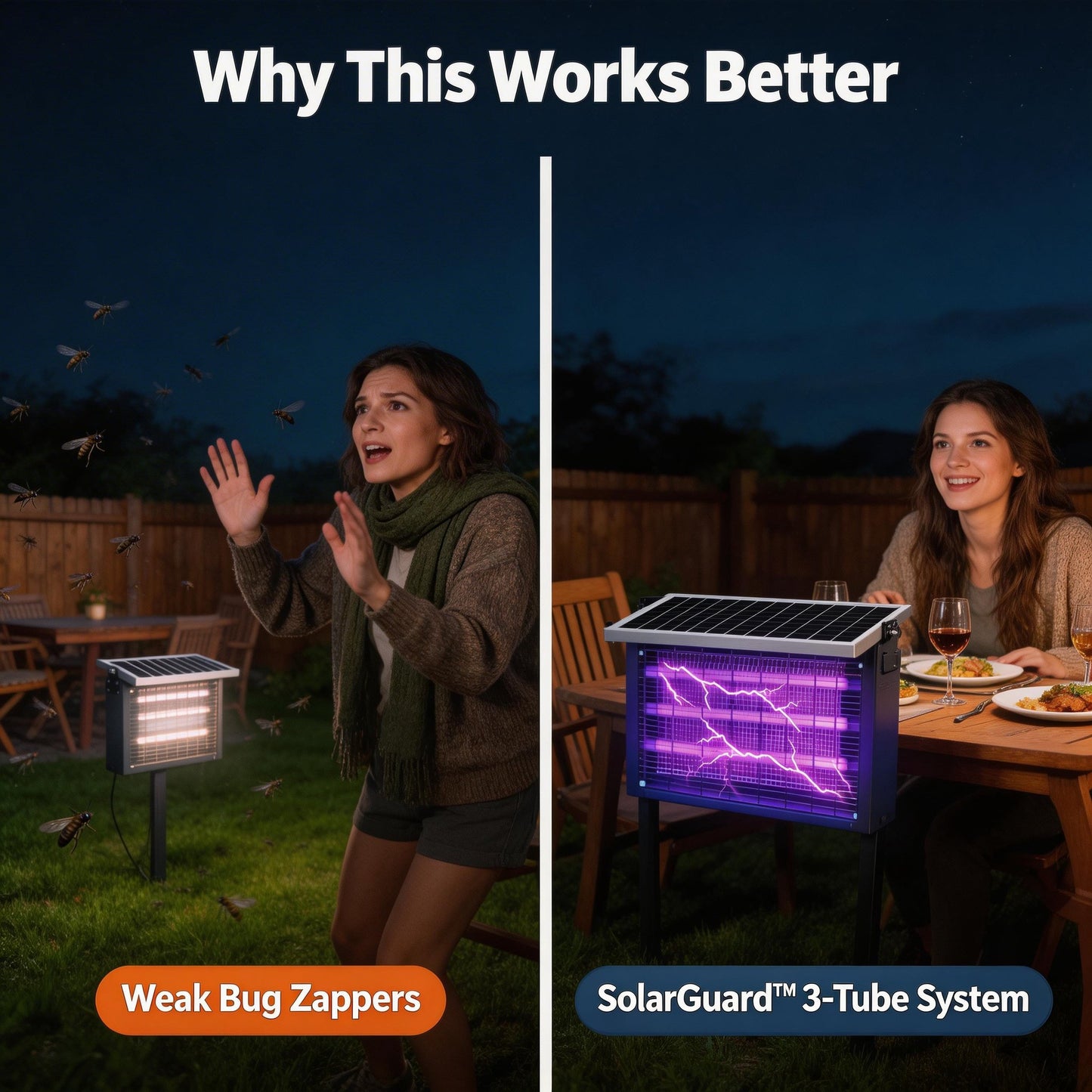 SolarGuard 3X Bug Zapper  Powerful Solar Mosquito Killer for Outdoor & Indoor Use