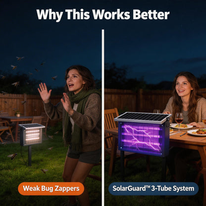 SolarGuard 3X Bug Zapper  Powerful Solar Mosquito Killer for Outdoor & Indoor Use