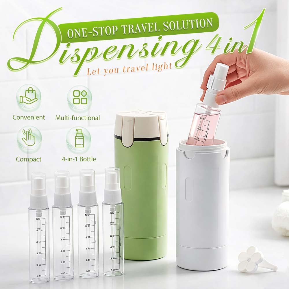 ✈️🧴The Ultimate 4-in-1 Travel Companion: Your Entire Vanity in One Bottle