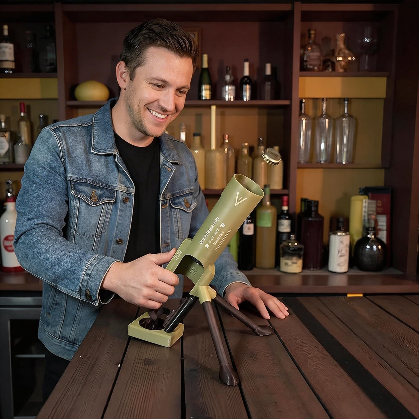 🚀 51mm Beer Bottle Mortar Bottle Opener 🍻– Novelty Cap-Launching Desk & Bar Accessory🔥Buy 2 Free Shipping