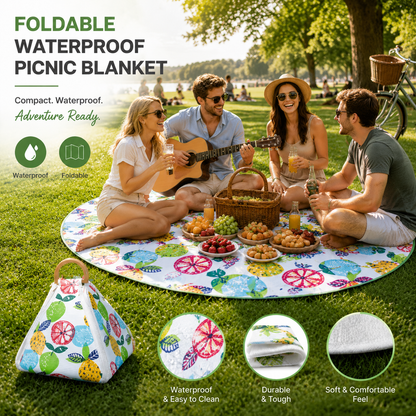 🔥 Foldable Waterproof Picnic Blanket with Carry Handle