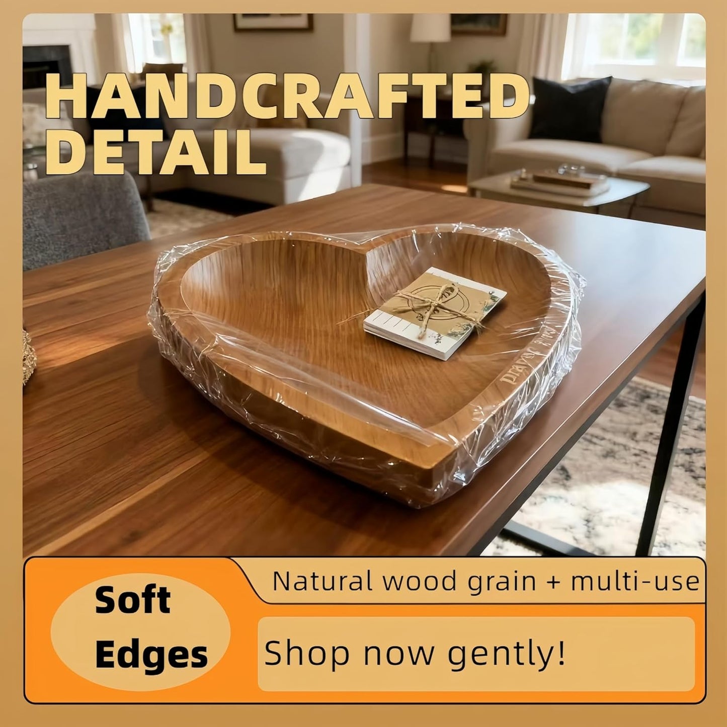 ✝️Inspirational❤️ Wooden Heart Shaped Prayer Bowl Set – Handcrafted Religious Gift