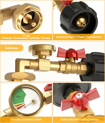 🔥 Top-Rated Propane Refill Elbow Adapter with Tank Gauge