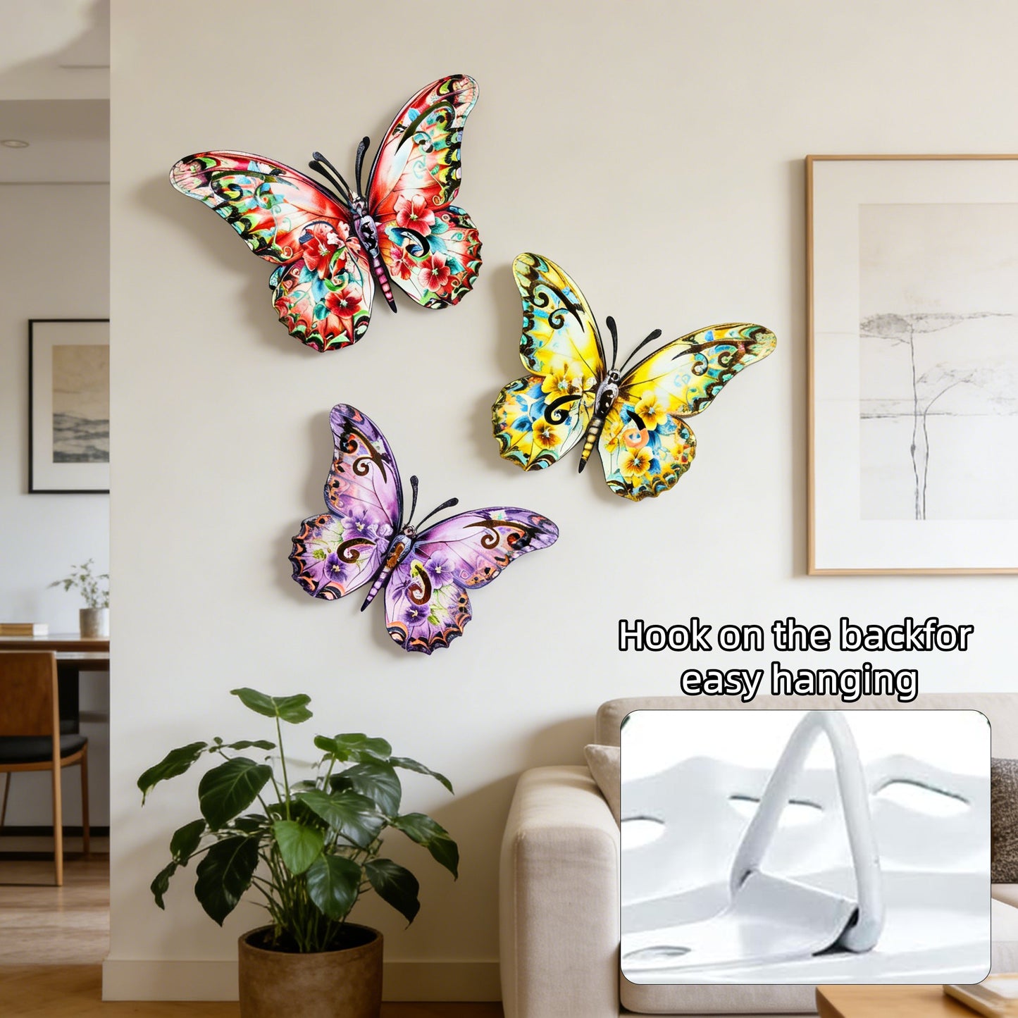 🦋 4-Pcs Metal Butterfly Wall Decor