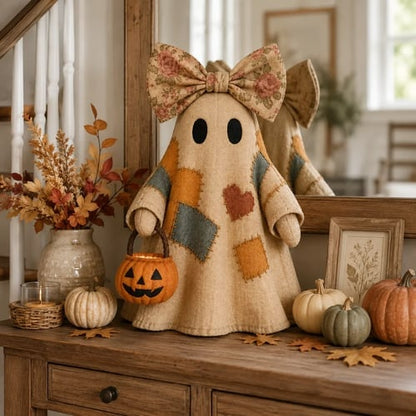 👻✨Lighted Vintage Patchwork Ghost
