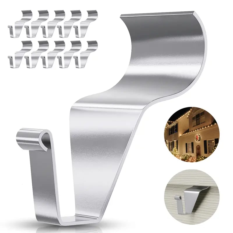 🏠Vinyl Siding Hooks 10 Pack | No Drill Traceless Stainless Steel Outdoor Hanger