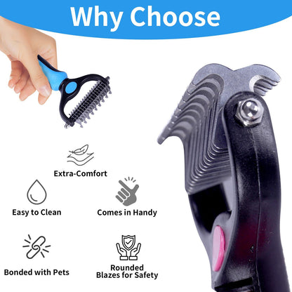 🐾 FLASH SALE: 50% OFF! ✨🐶 Double-Sided Deshedding Pet Brush🐶