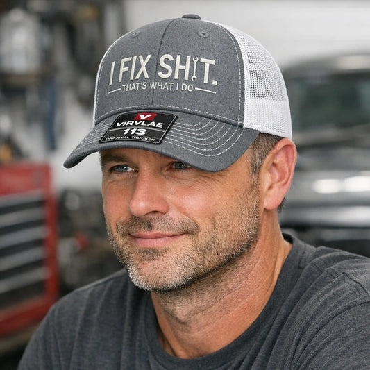 💥LAST DAY49% OFF-🛠️ I Fix Shit Trucker Hat – Funny Mechanic & Fixer Cap