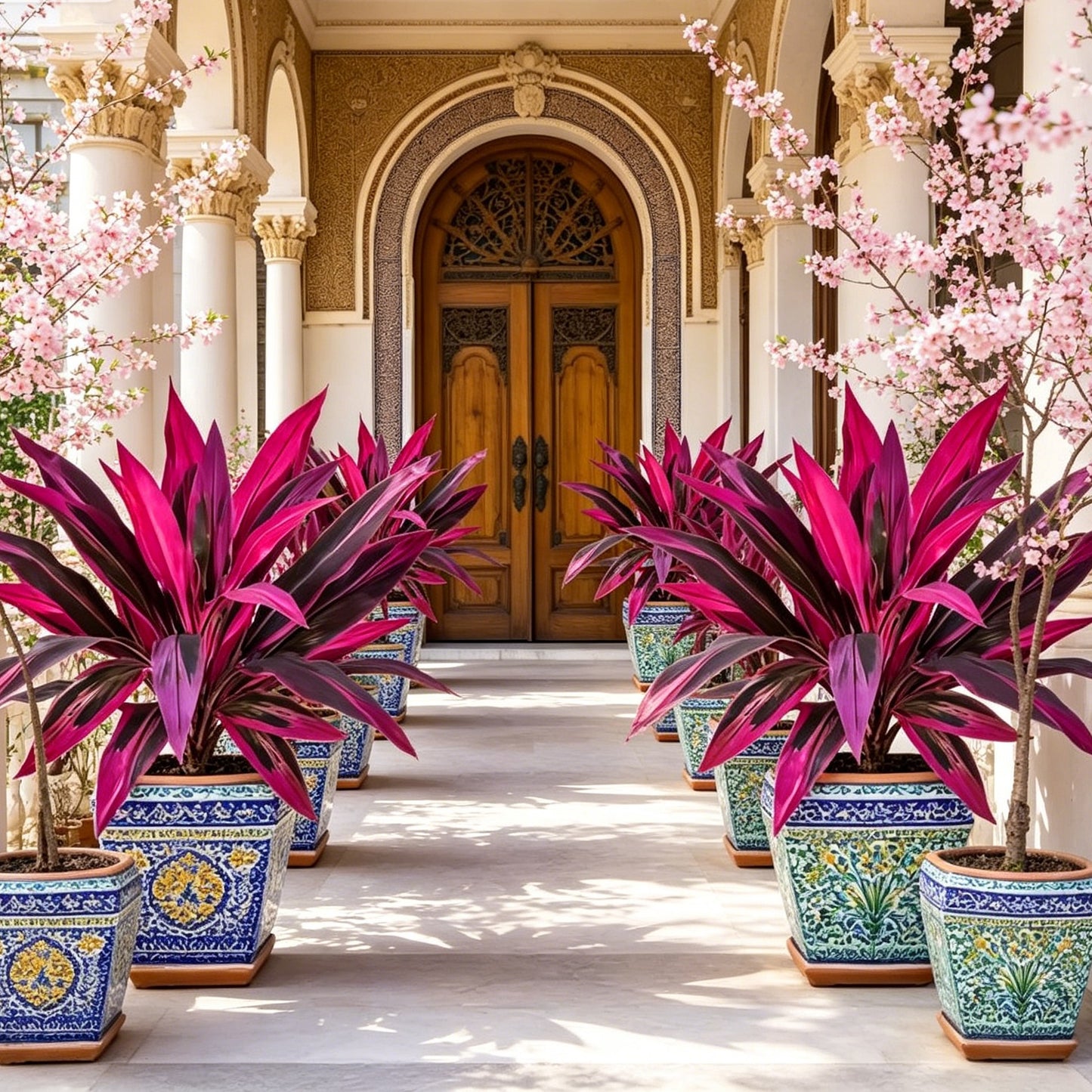 🌸 Realistic Artificial Boston Fern & Dragon's Blood Tree Plants
