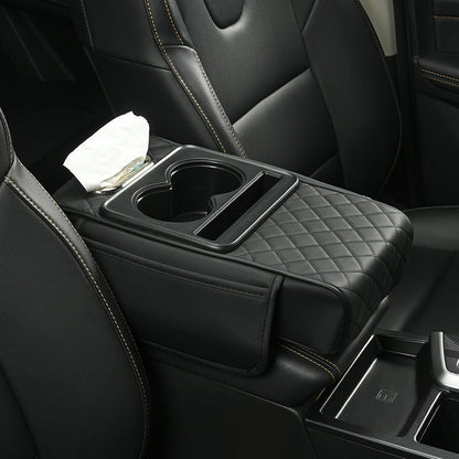 🚗 5-in-1 Luxury Car Center Console Organizer - Universal Fit Armrest Mat & Storage