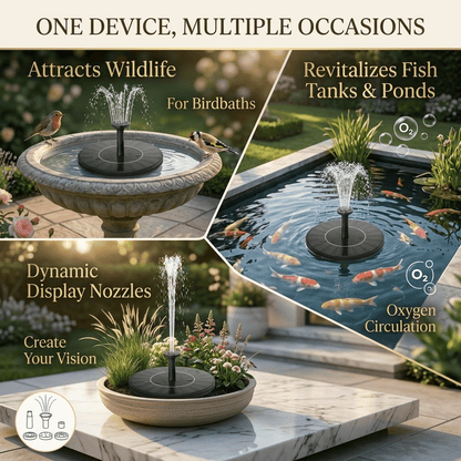 Hot Sale🔥⛲ Solar Fountain, Solar Powered Bird Bath Fountain Pump(Buy 2 Free Shipping)