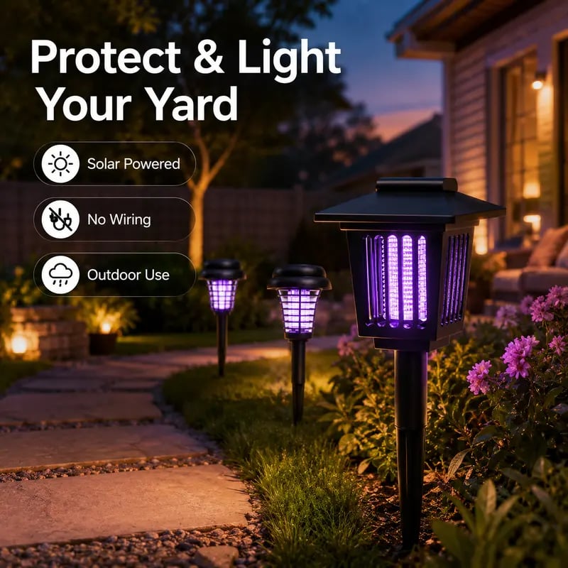 ⚡Summer Hot Sale 49% OFF🔥Solar Mosquito Zapper Light – Outdoor Garden Stake Lamp