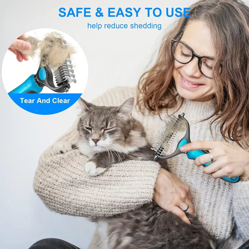 🐾 FLASH SALE: 50% OFF! ✨🐶 Double-Sided Deshedding Pet Brush🐶