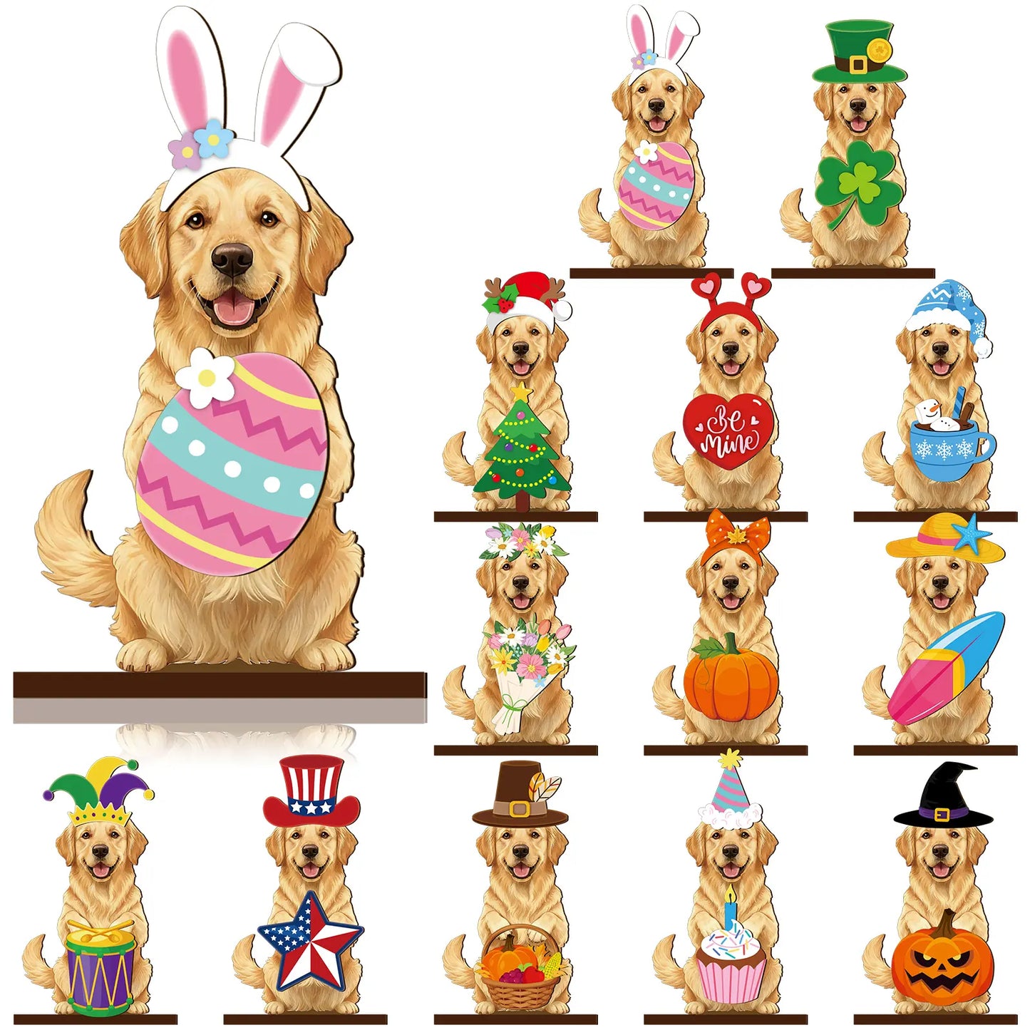 ✨Cute Animal-Themed Wooden Desktop Ornaments 🐱🐶