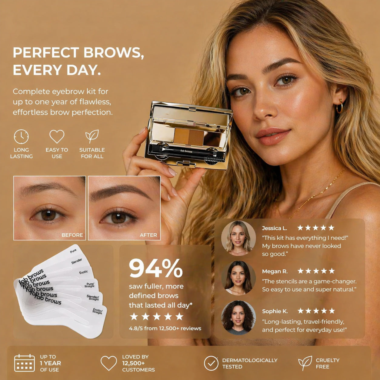 ✨Eyebrow Stencil Kit with Powder & Brush