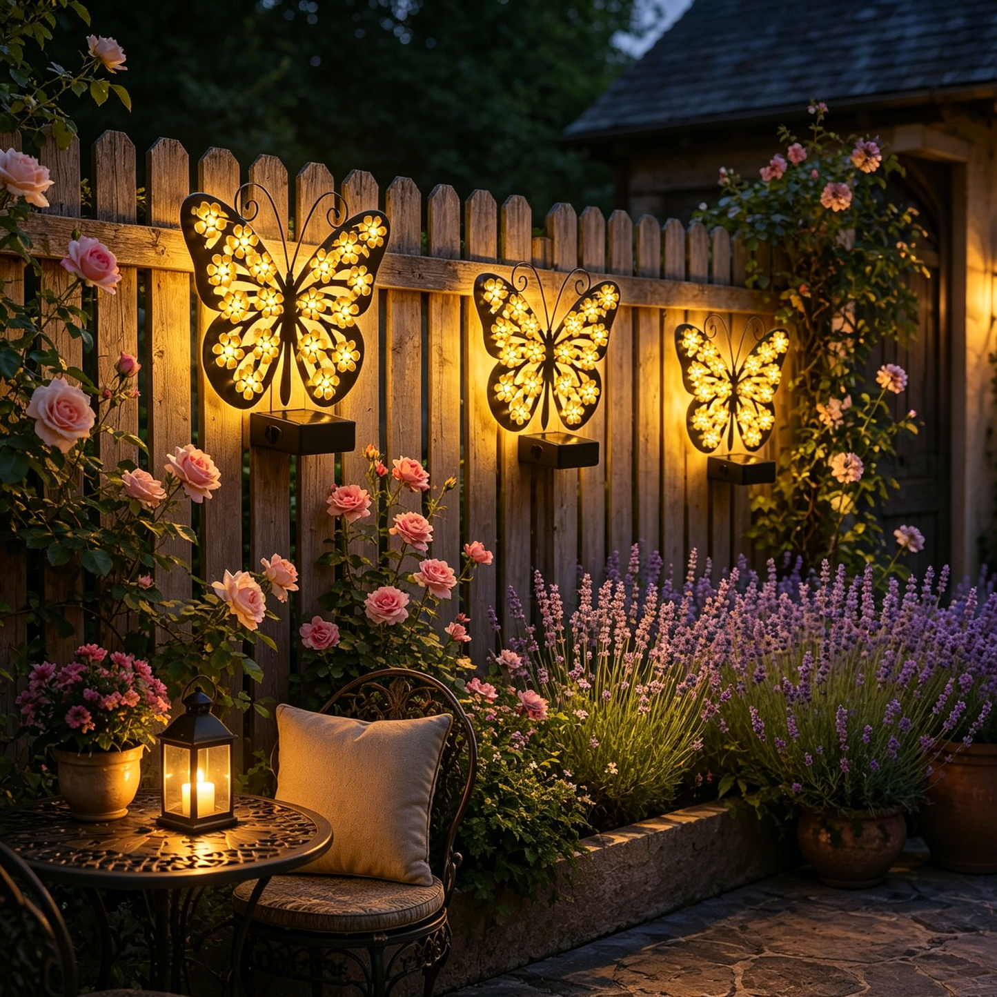🦋🌙Outdoor Metal Butterfly Solar Garden Light