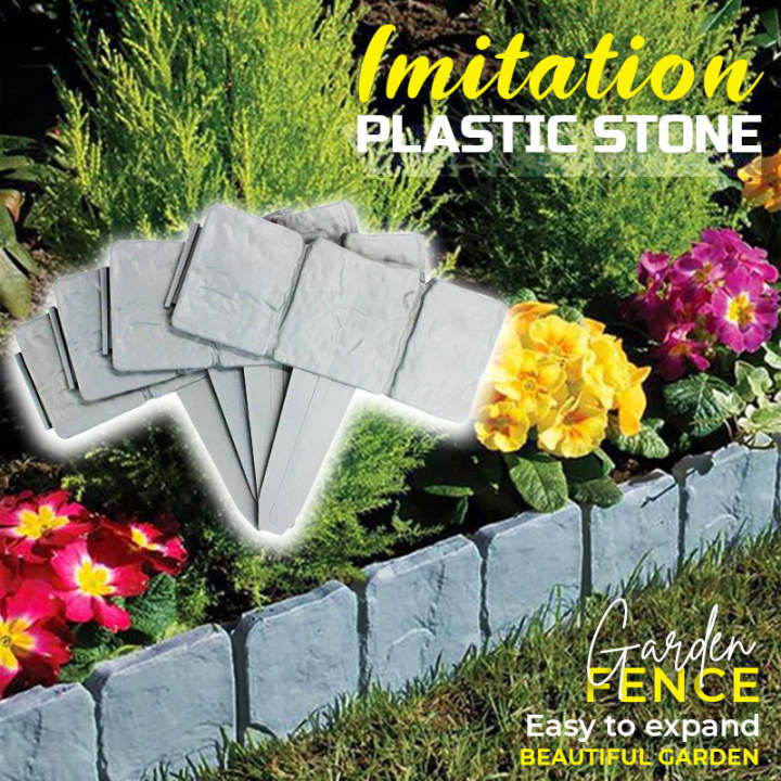 🌿Stone-effect garden fence
