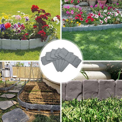 🌿Stone-effect garden fence