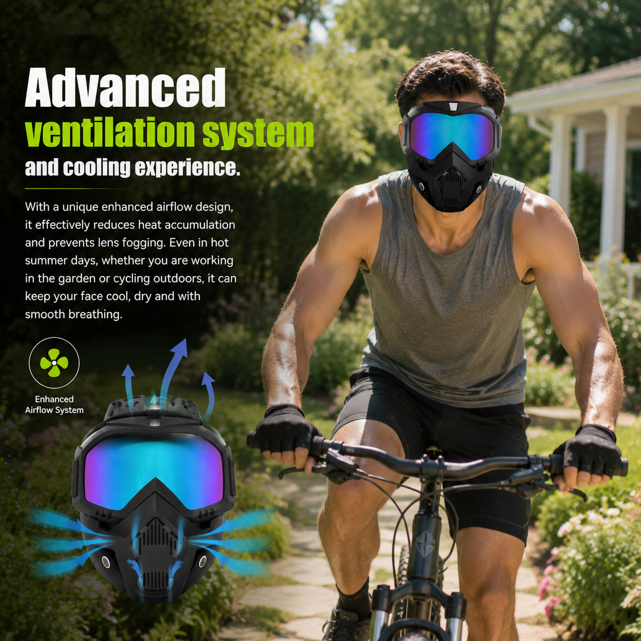 🔥 Full Face Cooling Anti-Fog Dustproof Outdoor Protection Mask
