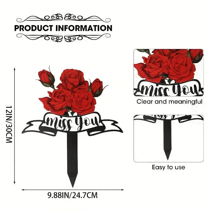 🐦💖Metal Cemetery Memorial Plaque for Remembrance✝️