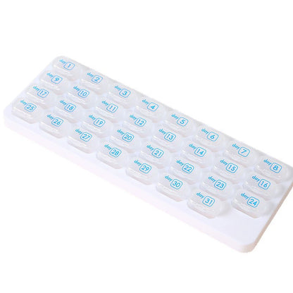 💊Monthly Pill Organizer with Lid - Arthritis-Friendly Easy-Open Lids 31 Removable Daily Pill Pods Date Reminder & Travel Case for Vitamins & Medications