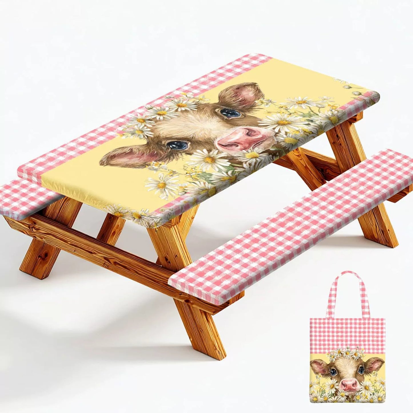 🧺 Stretch Picnic Tablecloth Set | Includes Bench Covers + Storage Bag 👜