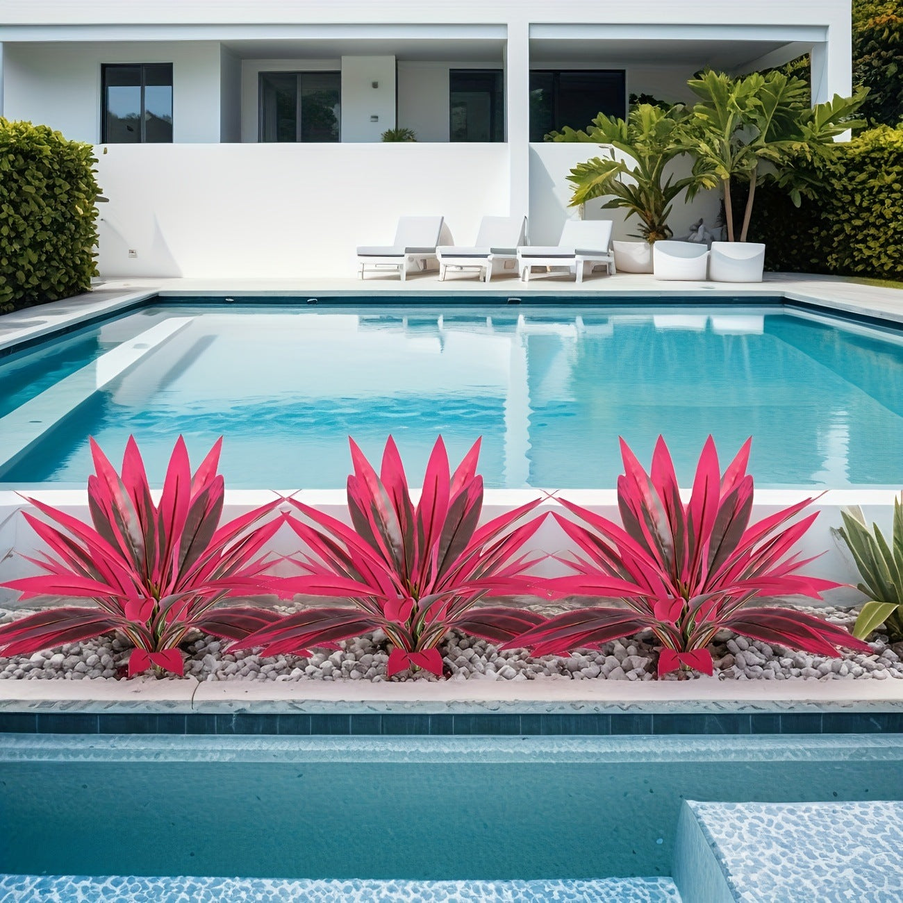 🌸 Realistic Artificial Boston Fern & Dragon's Blood Tree Plants