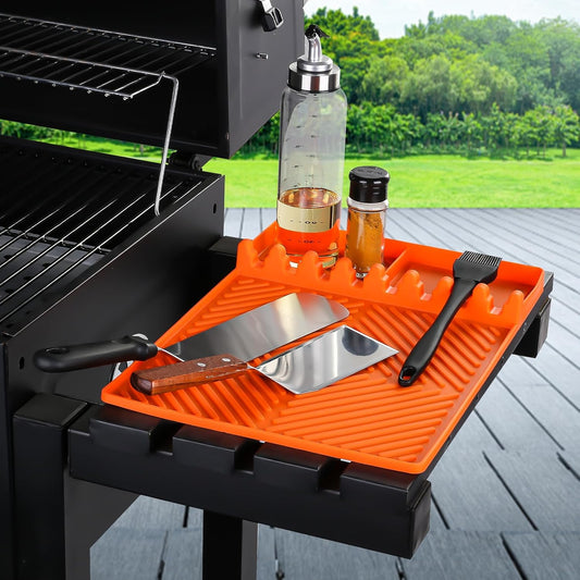 🔥 Silicone Grill Side Shelf Mat – Heat Resistant BBQ Tool Organizer