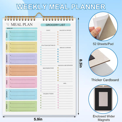 🔥Magnetic Weekly Meal Planner Notebook