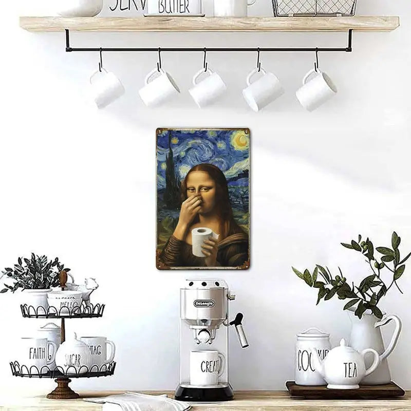 🚽 Renaissance Lady Holding Nose Bathroom Canvas Art