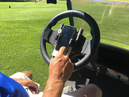 🔥Hot Sale 49% off - 🌟⛳ Clip-On Phone Holder for Golf Cart Steering Wheel – Quick Install & Firm Grip