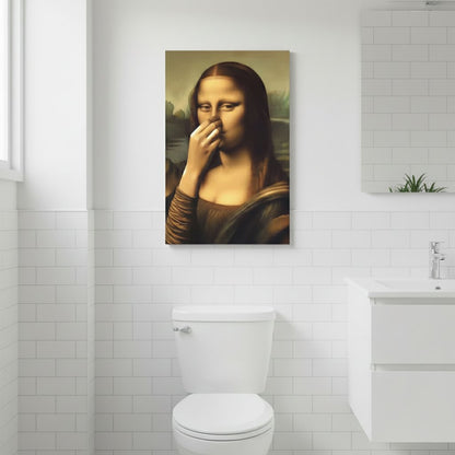 🚽 Renaissance Lady Holding Nose Bathroom Canvas Art