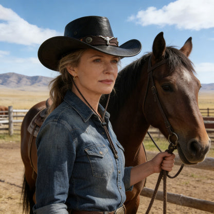🔥Last Day 60% OFF🤠Daisy’s Premium Handcrafted Leather Cattleman Hat – Authentic Western Outback Style 🤠🌵