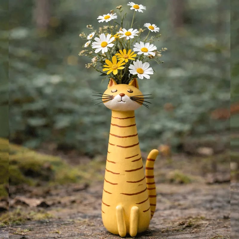 🔥 😻Handcrafted & Hand-Painted Quirky Ceramic Cat Vase