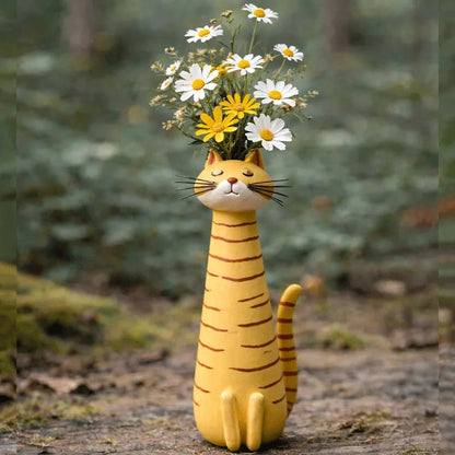 🔥 😻Handcrafted & Hand-Painted Quirky Ceramic Cat Vase