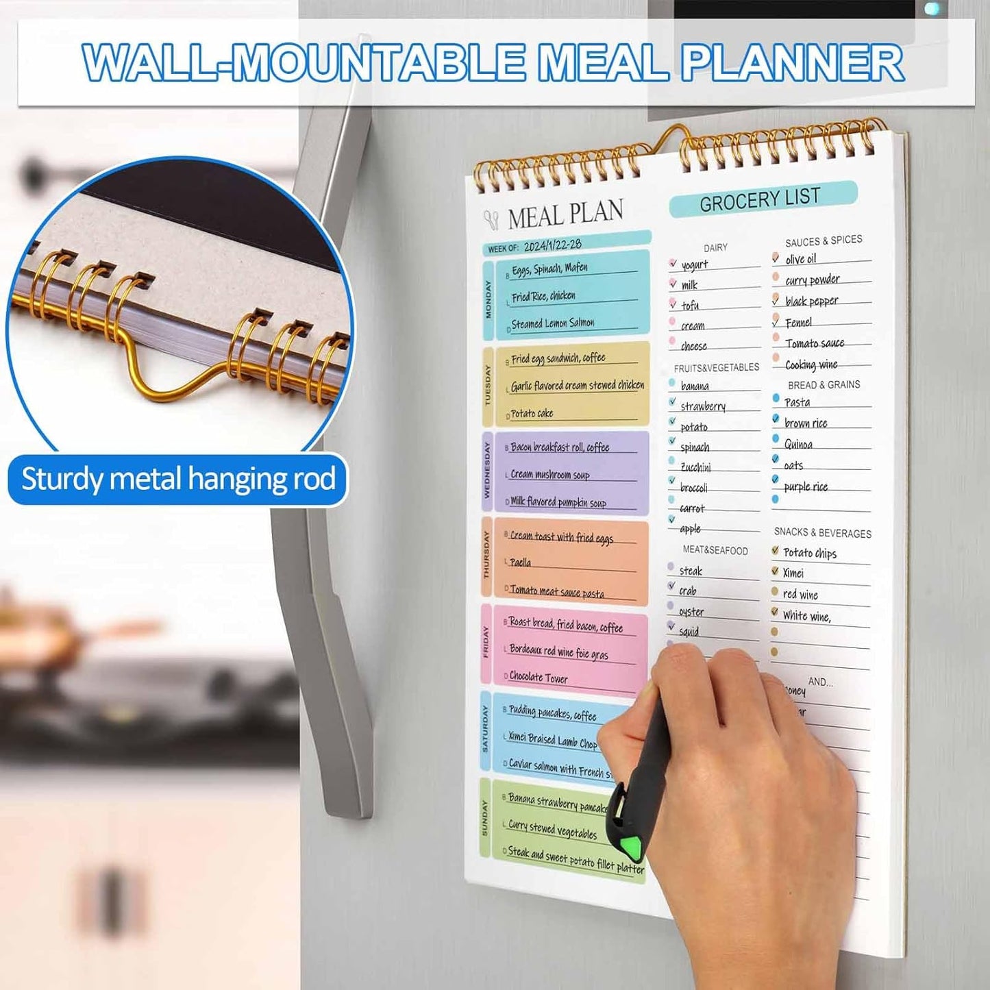 🔥Magnetic Weekly Meal Planner Notebook