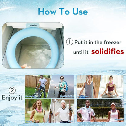🧊Summer hot sale 49% OFF🧊Neck Cooling Tube with Insulated Bag, Reusable Ice Ring Cooler Wearable Body Cooling Products