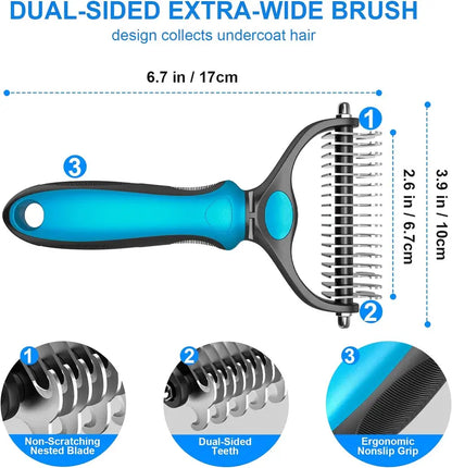🐾 FLASH SALE: 50% OFF! ✨🐶 Double-Sided Deshedding Pet Brush🐶