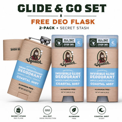 🔥LAST DAY 49% OFF - 🌊 Dr. Squatch Coastal Mist Deodorant 2-Pack | Aluminum-Free, No Stains + Free Hidden Flask! ✨