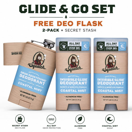 🔥LAST DAY 49% OFF - 🌊 Dr. Squatch Coastal Mist Deodorant 2-Pack | Aluminum-Free, No Stains + Free Hidden Flask! ✨