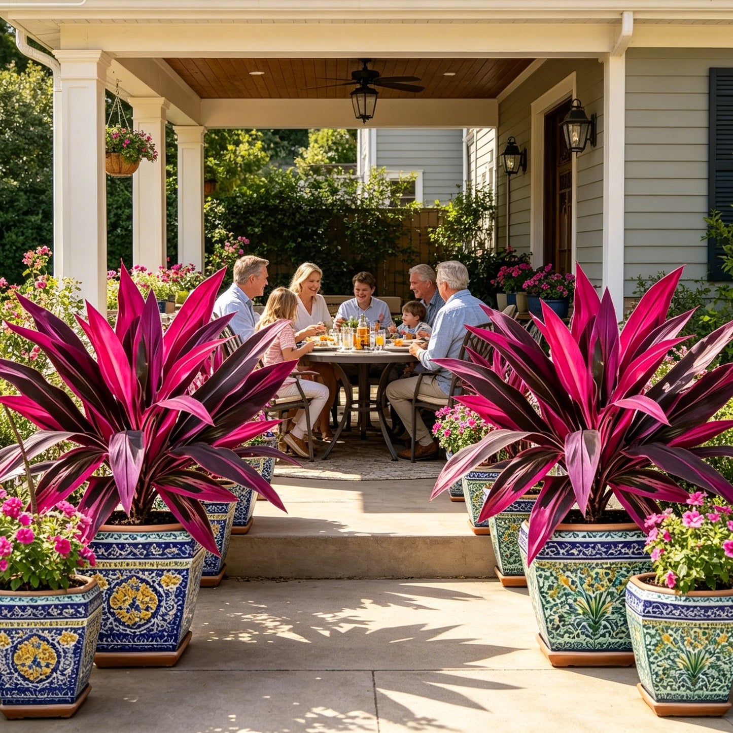 🌸 Realistic Artificial Boston Fern & Dragon's Blood Tree Plants