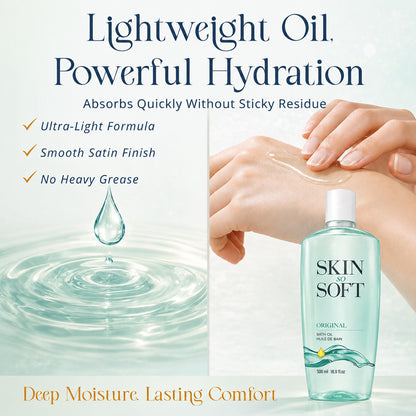 🛁 Indulge in Pure Luxury - 49% OFF - ✨ Skin So Soft Original Bath Oil - For Silky Smooth Skin & Natural Mosquito Protection!