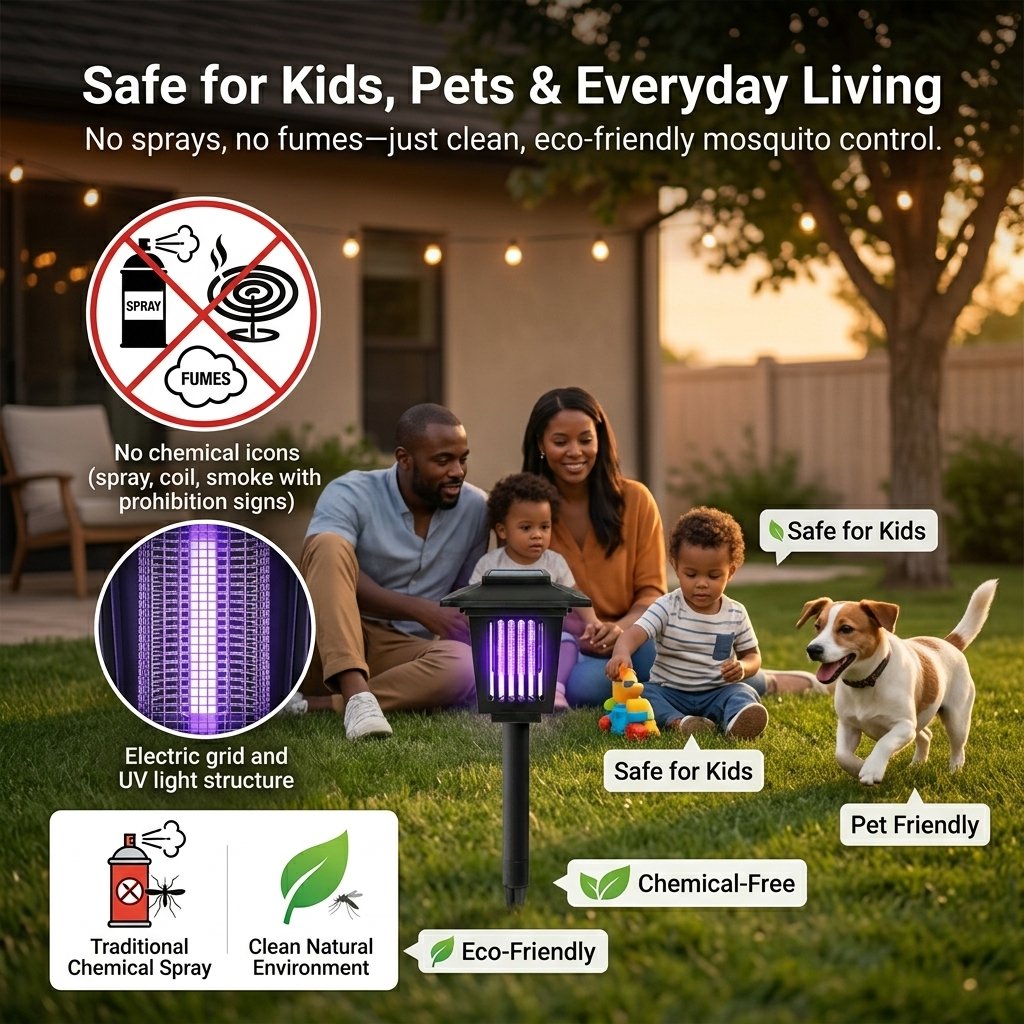 ⚡Summer Hot Sale 49% OFF🔥Solar Mosquito Zapper Light – Outdoor Garden Stake Lamp