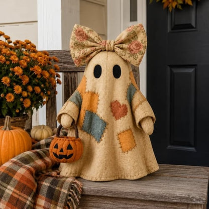 👻✨Lighted Vintage Patchwork Ghost