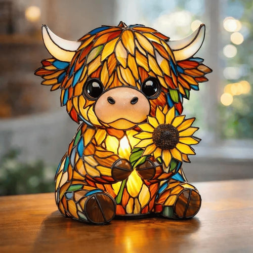 🌻Mother's Day Sale 49% OFF- 🐮Highland Cow Sunflower Lamp