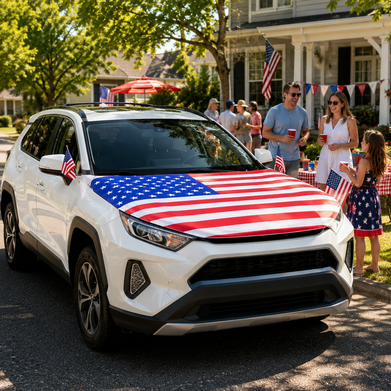 Sale: 49% OFF-American Flag Car Hood Cover Universal Size