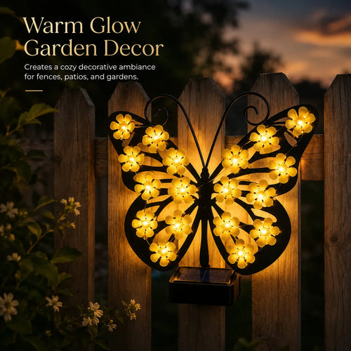 🦋🌙Outdoor Metal Butterfly Solar Garden Light
