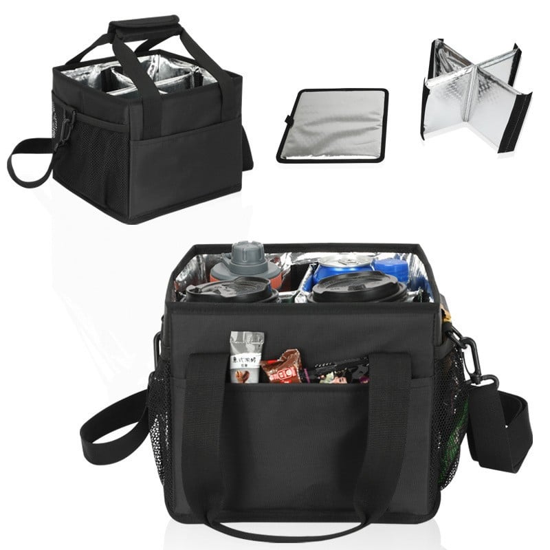 ☕Reusable Drink Carrier with Handle – Tip-Resistant 4 Cup Carrier with Shoulder Strap