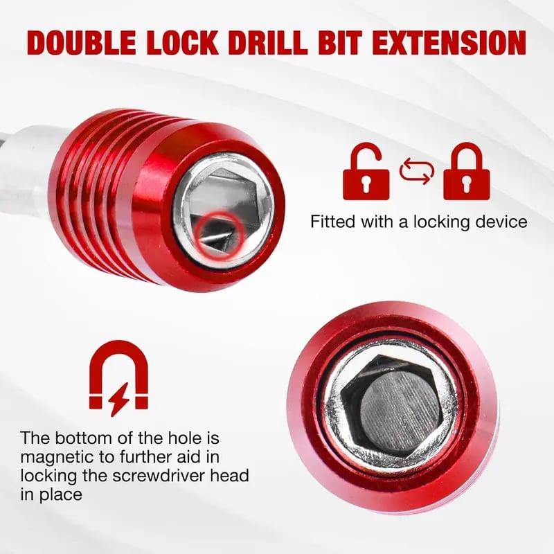 🔥LAST DAY 49% OFF 🛠️Drill Bit Extension 2/4/6/12'', Magnetic Bit Holder 4 Pcs, Drill Extension Bit Holder 1/4'' Hex
